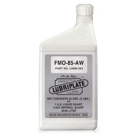 Lubriplate Fmo-85-Aw, 12/1 Qts, H-1/Food Grade Usp Mineral Oil Fluid, Iso-22, PK12 L0880-054